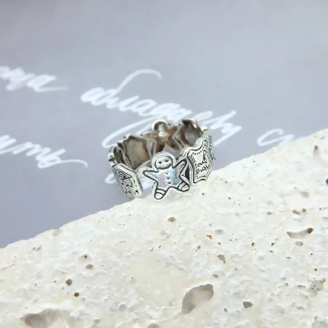 925銀飾×快樂薑餅人×開口戒指.avif