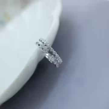 925銀飾×雙層蕾絲拱星×開口戒指