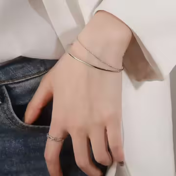 925銀飾×簡約雙層細環×手鍊