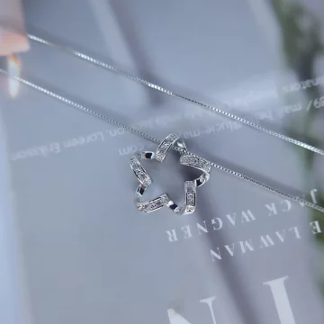 925銀飾×塗鴉鏤空星星×鎖骨項鍊 .avif