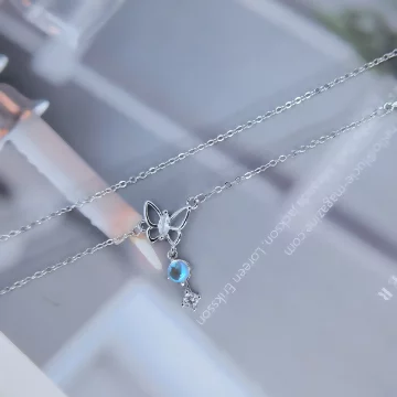 925銀飾×月光石小蝴蝶×鎖骨項鍊 .avif