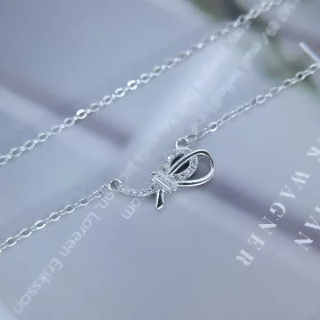 925銀飾×晶鑽雙結繩×鎖骨項鍊 .avif