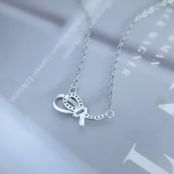 925銀飾×晶鑽雙結繩×鎖骨項鍊 .avif