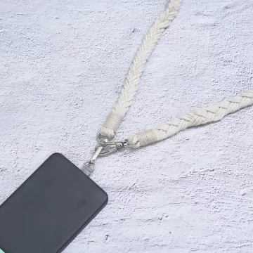 單色結辮編織×手機斜背雙勾掛繩×米色.avif