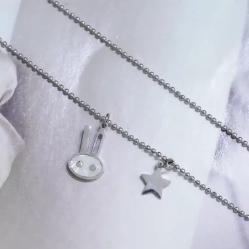 316鋼飾×小白兔星星×鎖骨項鍊×銀色.avif