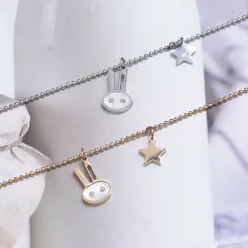 316鋼飾×小白兔星星×鎖骨項鍊×金色.avif