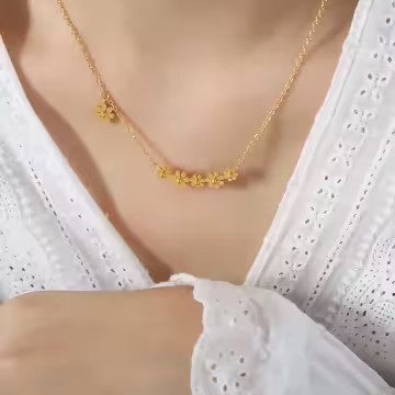 316鋼飾×雛菊花環×鎖骨項鍊×金色