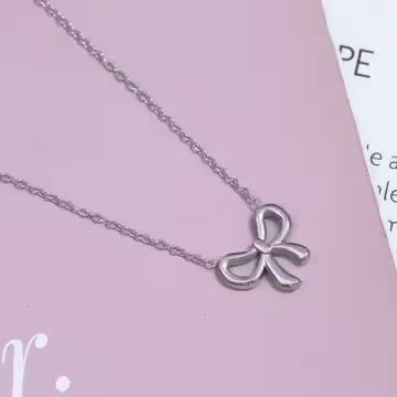 316鋼飾×蝴蝶結×鎖骨項鍊×銀色