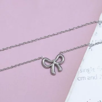 316鋼飾×蝴蝶結×鎖骨項鍊×銀色.avif