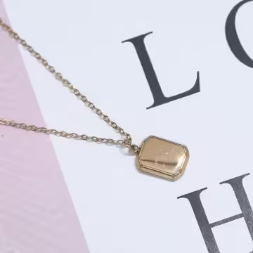 316鋼飾×字母吊牌×鎖骨項鍊×金色