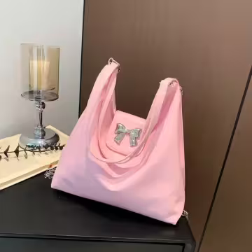 蝴蝶結皮革變形包×斜背包×粉色