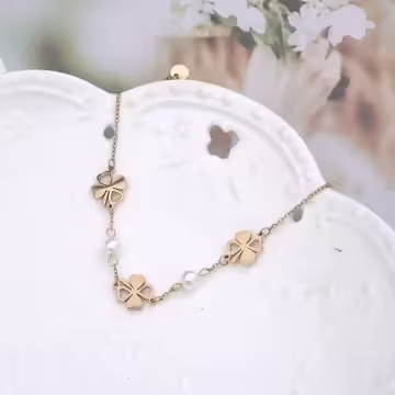 316鋼飾×幸運四葉草×手鍊×金色
