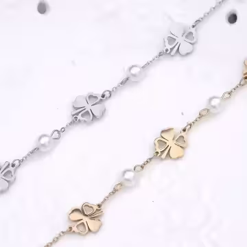 316鋼飾×幸運四葉草×手鍊×金色