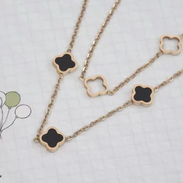 316鋼飾×雙層幸運四葉草×手鍊×金色.avif
