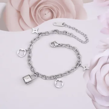316鋼飾×心鎖印花 ×手鍊×銀色.avif