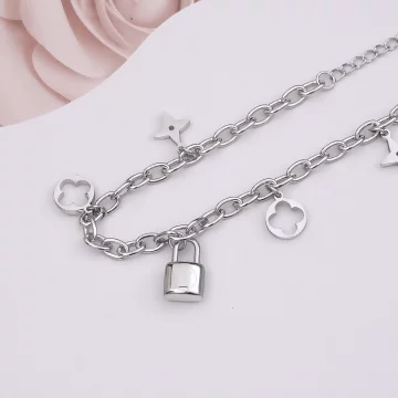 316鋼飾×心鎖印花 ×手鍊×銀色.avif