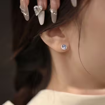 925銀針×藍暈星月×耳環