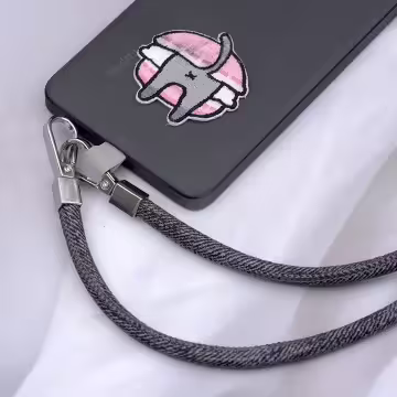 牛仔布繩×手機斜背雙勾掛繩×深灰