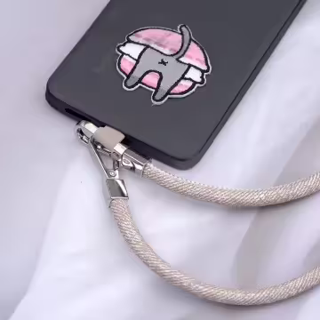 牛仔布繩×手機斜背雙勾掛繩×米駝