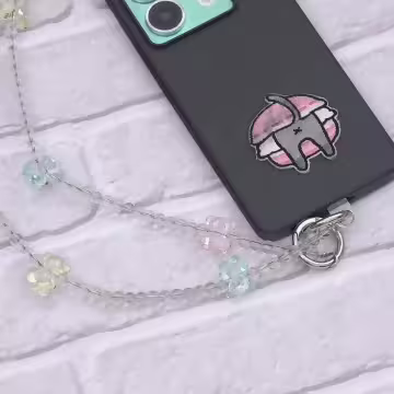 小熊軟糖圓珠×手機斜背雙勾掛繩×透明