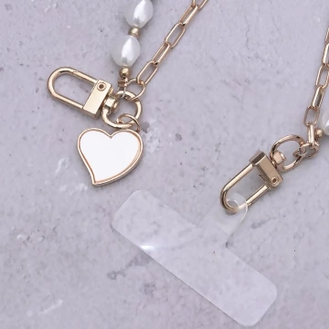 白色愛心雙層鍊條×手機腕帶掛繩.avif