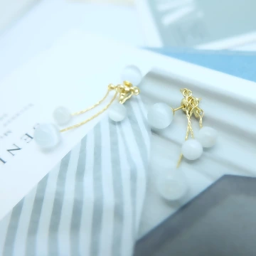 貓眼石撞珠×後掛式吊墜耳環.avif