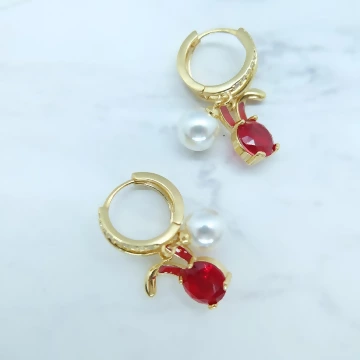 珍珠紅寶石兔兔×吊墜耳環.avif