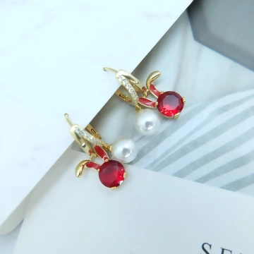 珍珠紅寶石兔兔×吊墜耳環.avif