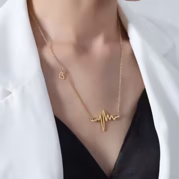 316鋼飾×心跳×鎖骨項鍊×金色