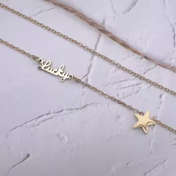 316鋼飾×Lucky好幸運×鎖骨項鍊×金色