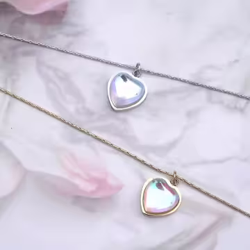 316鋼飾×月光愛心×鎖骨項鍊×金色