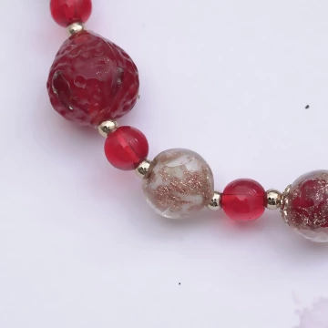 鮮紅的草莓琉璃×固定式串珠手鍊.avif
