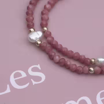 朱砂紅雙層琉璃×固定式串珠手鍊