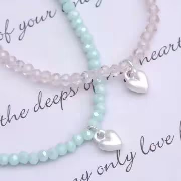 愛心小串珠珠&times;鎖骨項鍊&times;粉紅