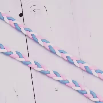 撞色麻花辮×手機斜背雙勾掛繩×藍粉