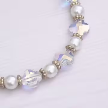 晶透四葉草愛心珍珠×手機腕帶掛繩