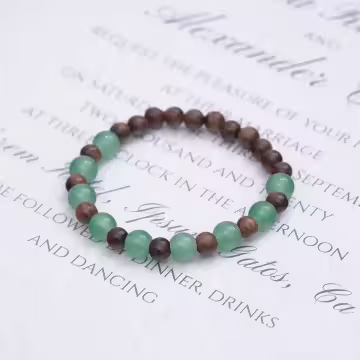 琉璃木珠×固定式串珠手鍊