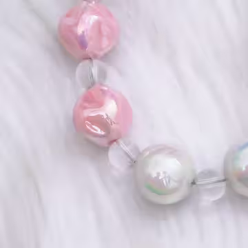 皺皺球撞色糖果×手機腕帶掛繩×粉紅