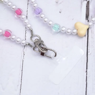 彩色愛心×白色珍珠×手機斜背雙勾掛繩.avif
