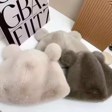 毛絨小熊×毛帽×深咖