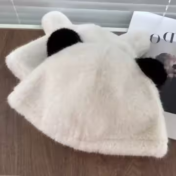 毛絨小熊×毛帽×熊貓