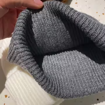 中性叉叉針織帽×毛帽×藍色