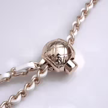 白金小香風鍊條金屬球×手機斜背雙勾掛繩×白金