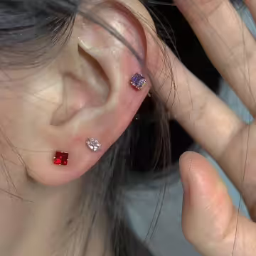 彩虹小鑽×單邊五套件耳環組