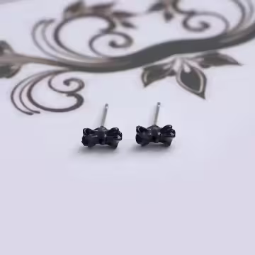 十字架愛心黑領結×三套件耳環組