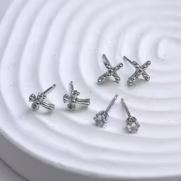 輕奢十字架小水鑽×三套件耳環組