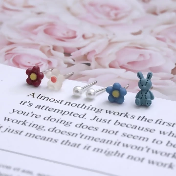 布偶兔兔小花×單邊六套件耳環組.avif