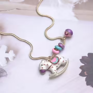 童趣彩色木馬×鎖骨項鍊