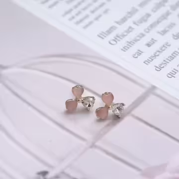 晶鑽花環三葉草×三套件耳環組