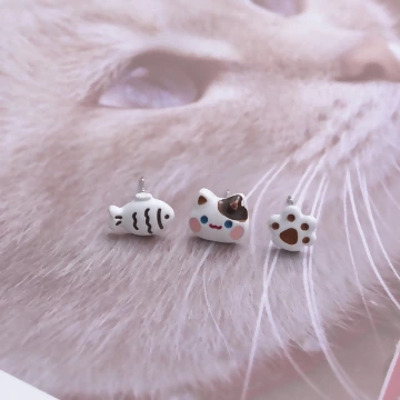 貓咪與雕魚燒×六套件單邊耳環組.avif